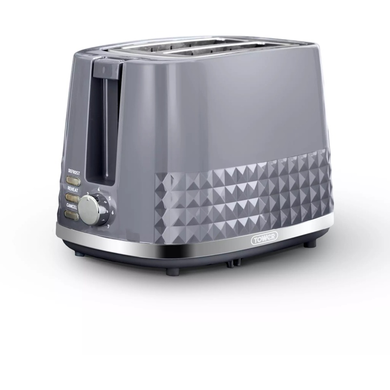 Tower T20082GRY Solitaire 2 Slice Toaster - Grey