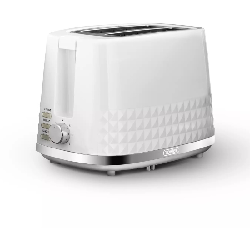 Tower T20082WHT Solitaire 2 Slice Toaster - White