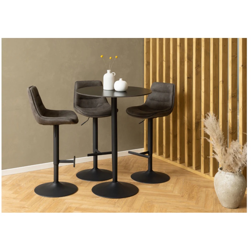 Actona Black Malta Ceramic Round Bar Table - Matt