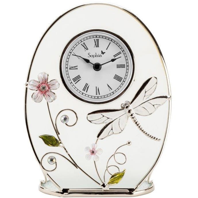 Sophia Glass Dragonfly Mantle Clock