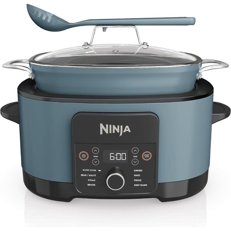 Photos - Multi Cooker Ninja Foodi MC1001UK 8-in-1 Slow Cooker 8L - Sea Salt Grey 