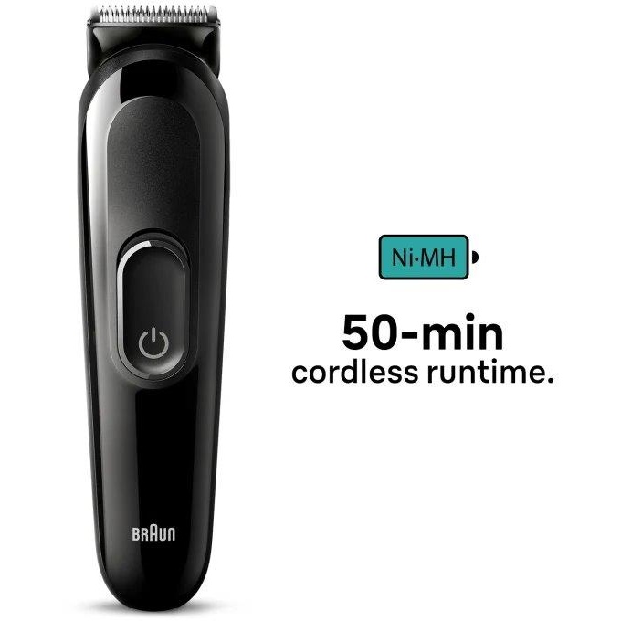Braun MGK3410 3 Series Cordless 6-in-1 Multi Grooming Style Kit Runtime