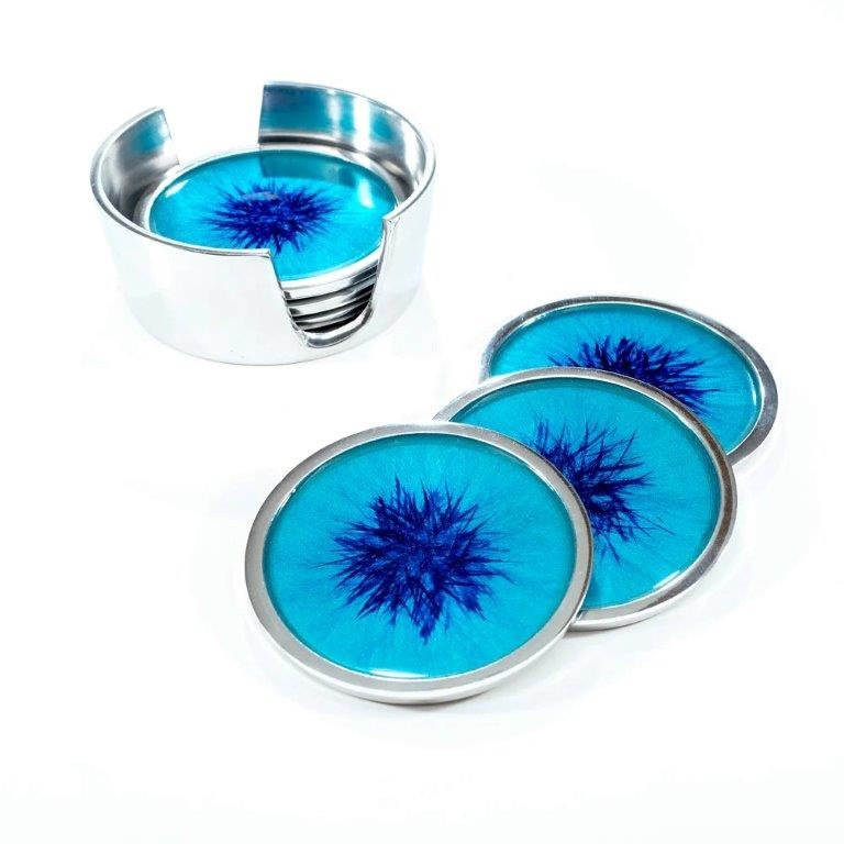 Tilnar Art Brushed Aqua Coasters - Set Of 6