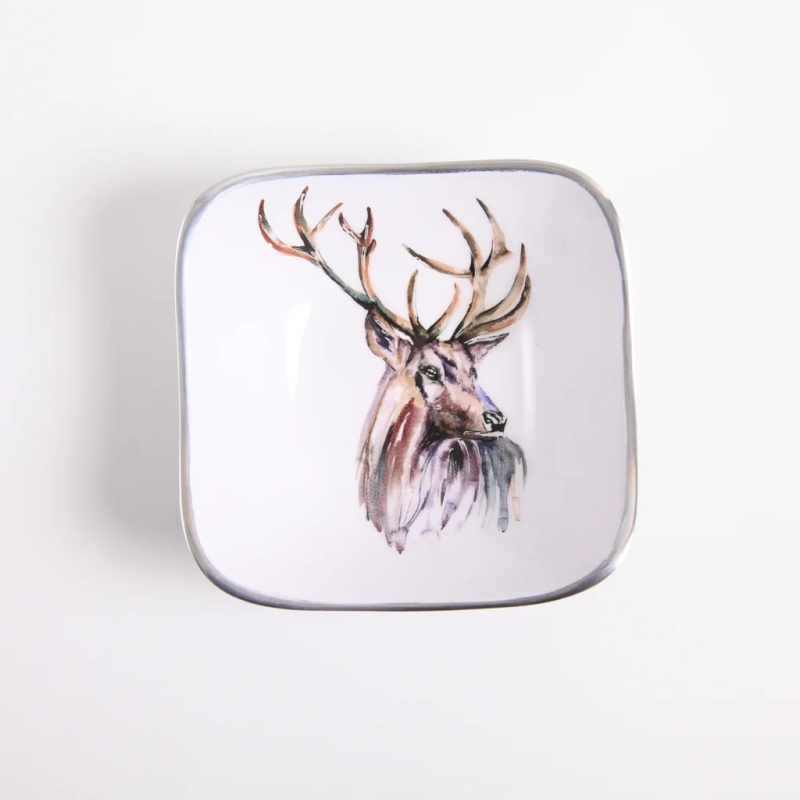 Tilnar Art Stag Square Bowl