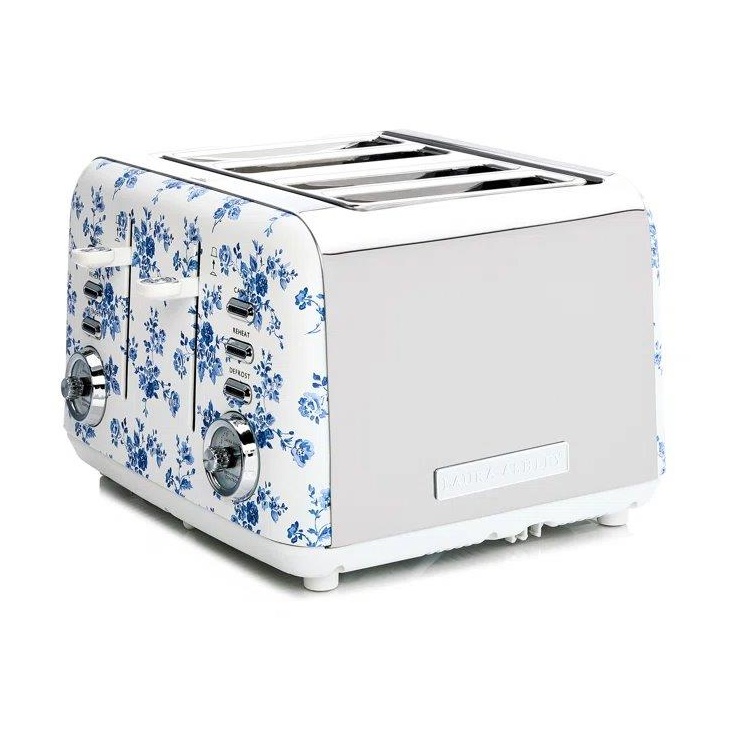 Laura Ashley VQSBT583LACR 4 Slice Toaster - China Rose