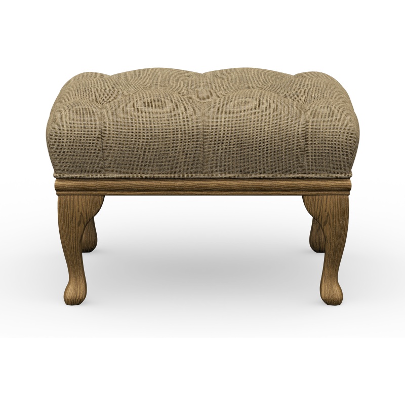 Wood Bros Watton Button Top Footstool - Veneto Leather