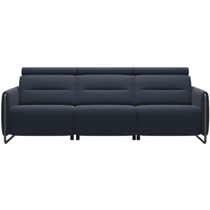 Stressless Emily 3 Seater Power Recliner Sofa With Steel Arms - Batick Leather