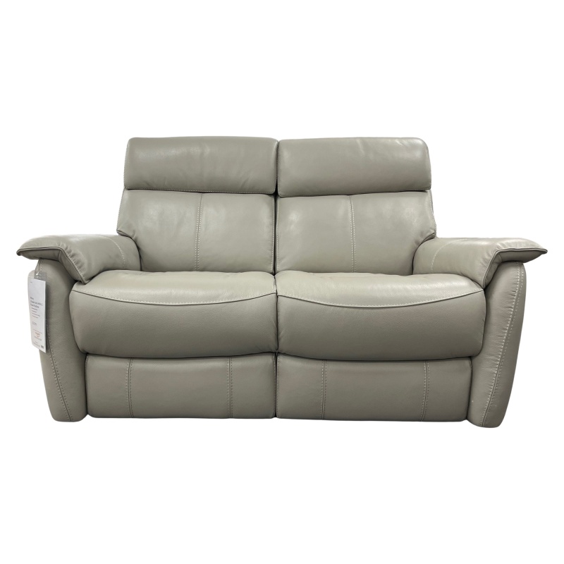 Downtown Albury 2 Seater Sofa With 2 Power Recliners in Feather Grey Leather