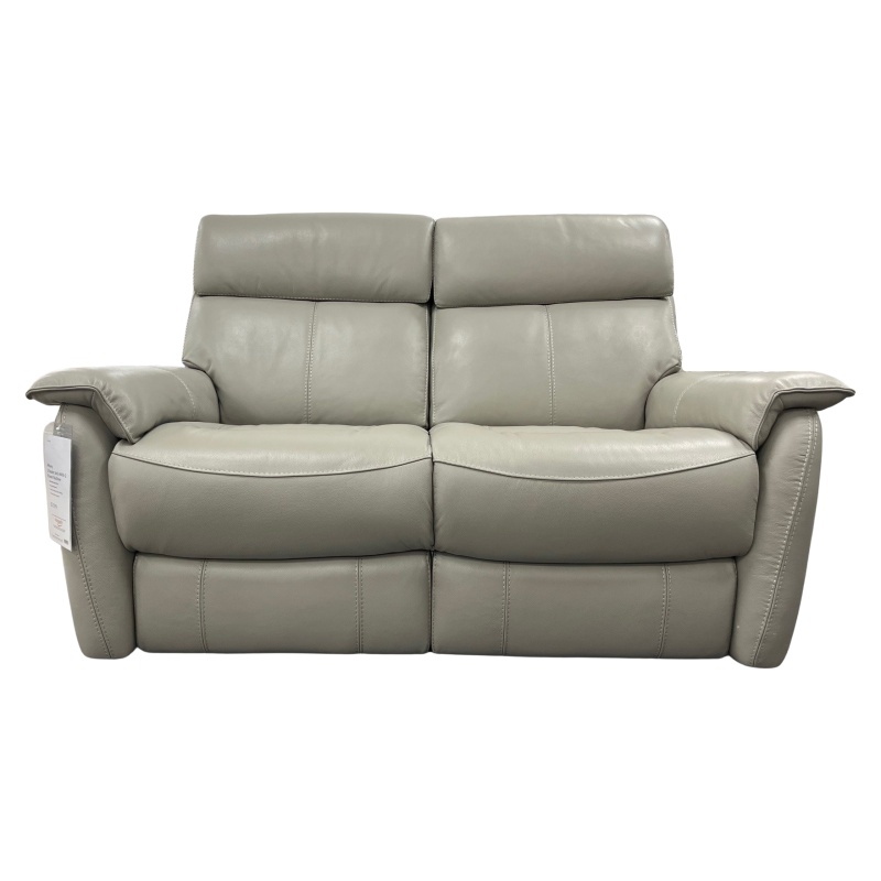 Albury 2 Seater Sofa With 2 Power Recliners in Feather Grey Leather