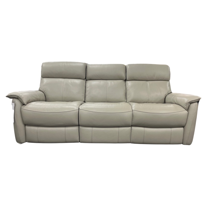 Albury 3 Seater Sofa With 2 Power Recliners in Feather Grey Leather