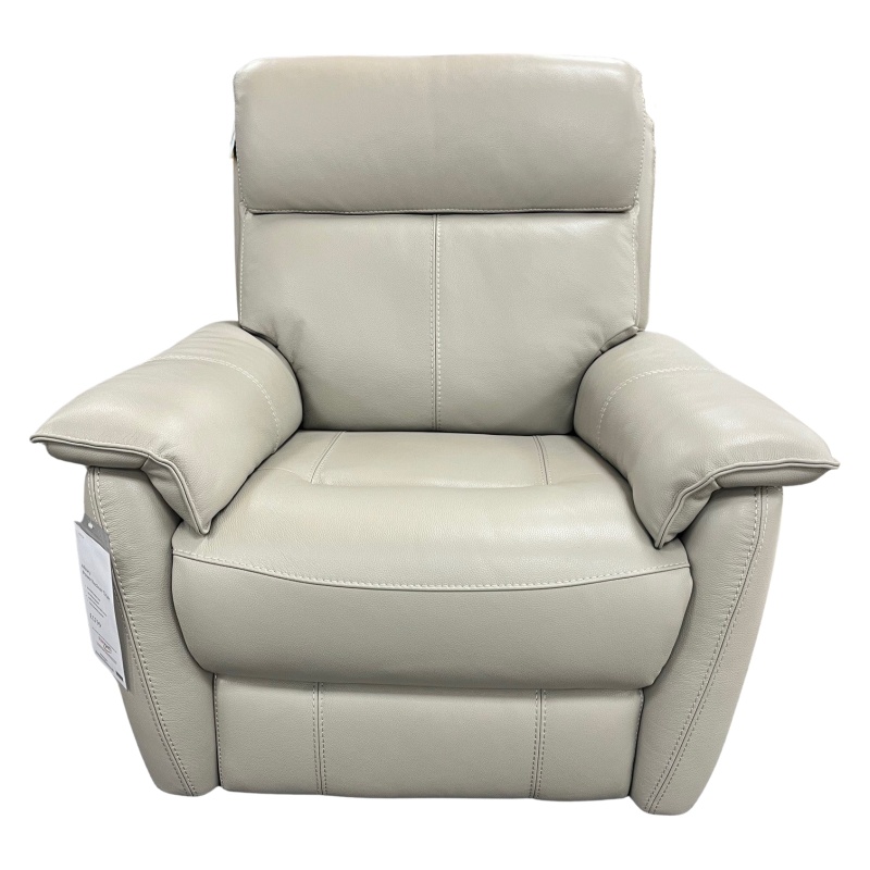 Albury Power Recliner Chair in Feather Grey Leather