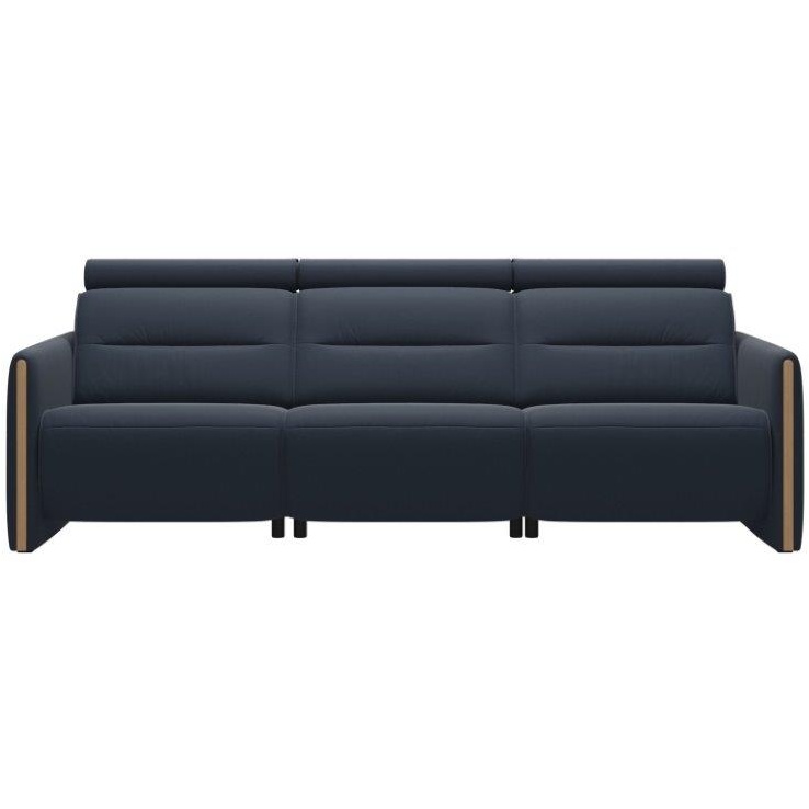Stressless Emily 3 Seater Power Recliner Sofa With Wood Arms - Paloma Leather