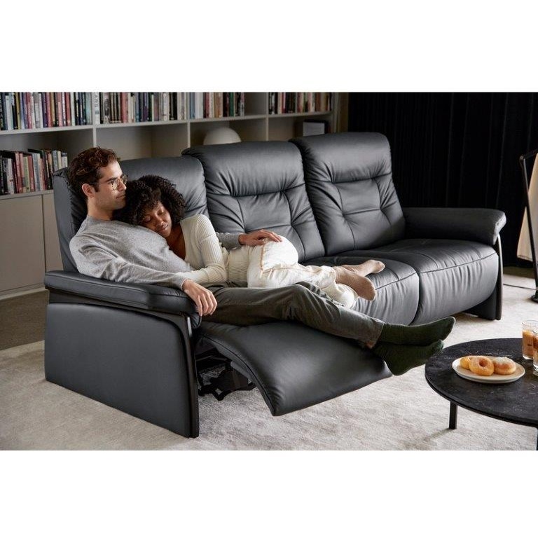 Stressless Mary 3 Seater Recliner Sofa With Wooden Arms