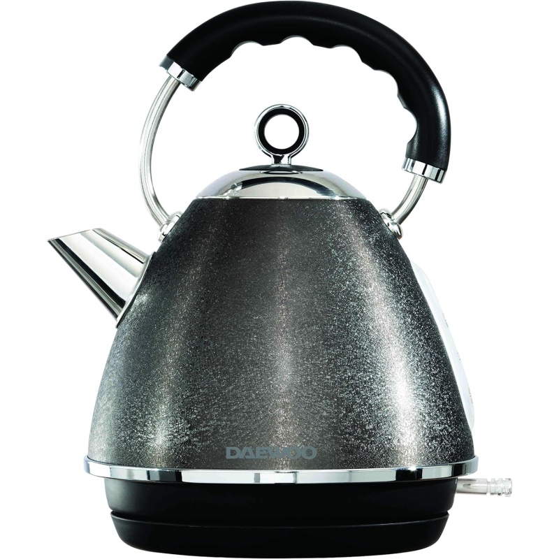 Daewoo SDA2052 Glace Noir 1.7L Kettle - Silver/Black