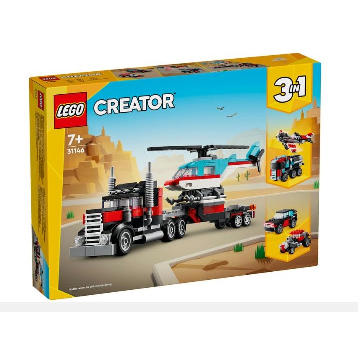 Image of LEGO Creator 31146 Flatbed Truck With Helicopter