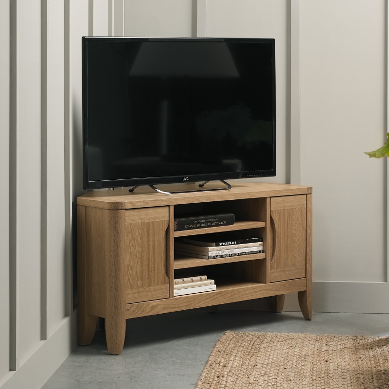 Bentley Designs Jasper Oak Corner Entertainment/Tv Unit