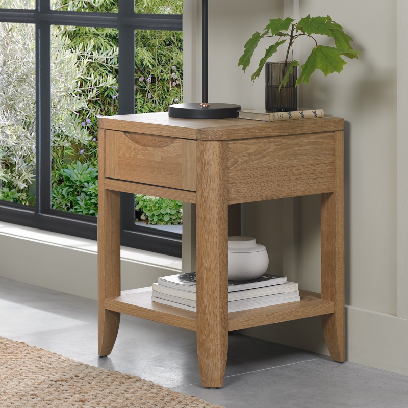 Bentley Designs Jasper Oak Square Lamp Table