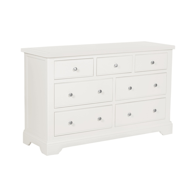 Rouen White 3+4 Drawer Wide Chest of Drawers
