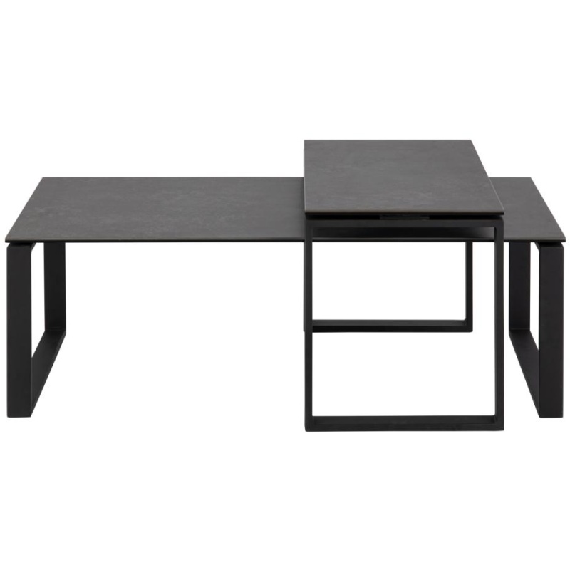 Actona Black Katrine Rectangular Ceramic Coffee Table