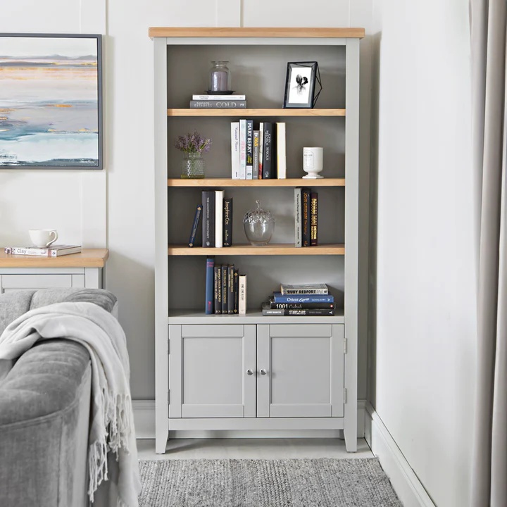 Easton Large Wide Bookcase - Grey