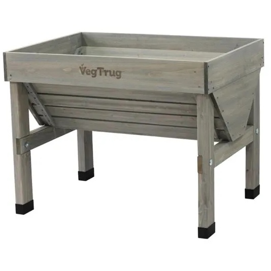 VegTrug Small Classic Raised Planter - Grey Wash Wood