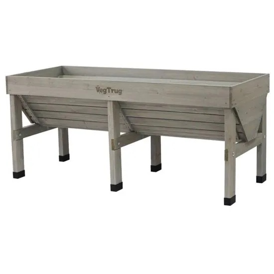 VegTrug Medium Classic Raised Planter - Grey Wash Wood