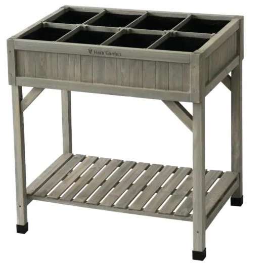 VegTrug Herb Garden Raised Planter - Grey Wash Wood