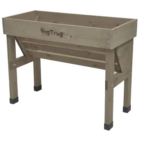 VegTrug Small Wall Hugger Raised Planter - Grey Wash Wood