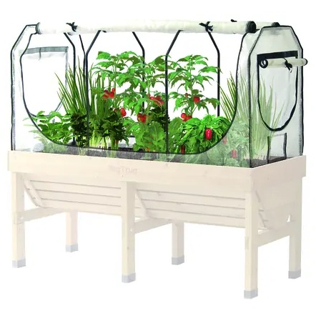 VegTrug Medium Classic Raised Planter, Greenhouse Frame & Multi-Cover Set - 1.8m