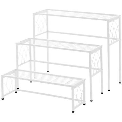 VegTrug 3 Piece Metal Nesting Plant Stand Set - White