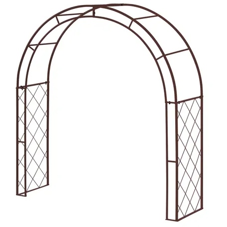 VegTrug Metal Climbing Garden Arch - Brown