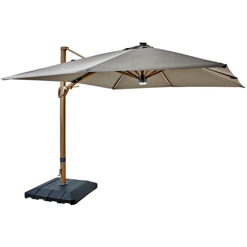 Hartman Hartman Seychelles 3m Square Cantilever, Base & Cover, With Bluetooth & LED Lights - Havana