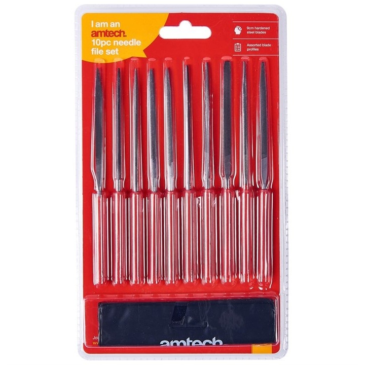 Amtech 10 Piece 140mm (5.5") Steel Needle File Set