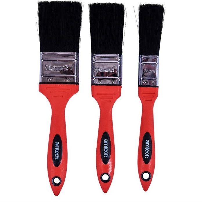 Amtech 3 Piece No Bristle Loss Paint Brush Set