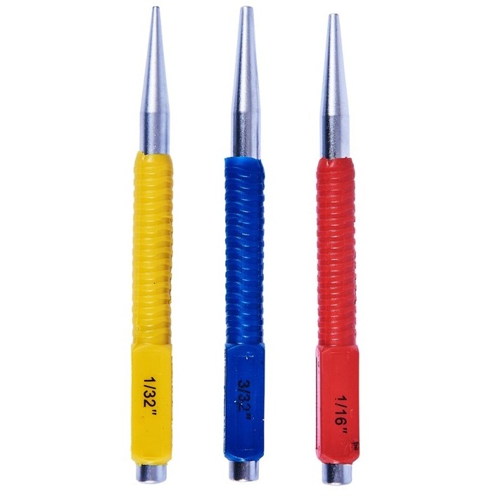 Amtech 3 Piece Colour Coded Nail Punch Set