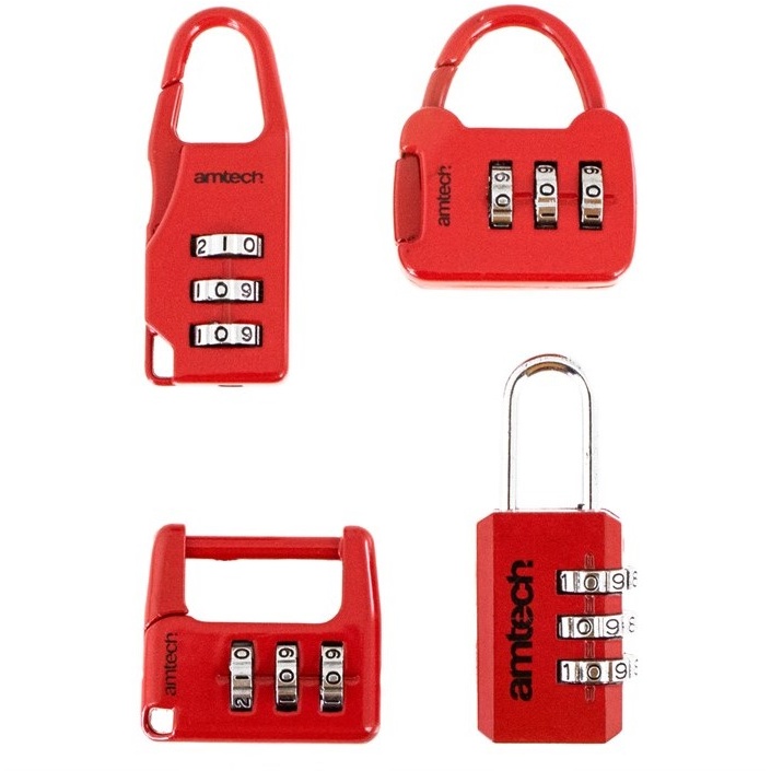 Amtech 4 Piece Combination Padlock Set