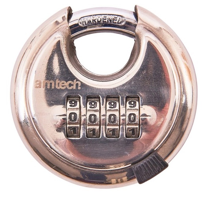 Amtech 70mm 4 Digit Stainless Steel Combination Padlock