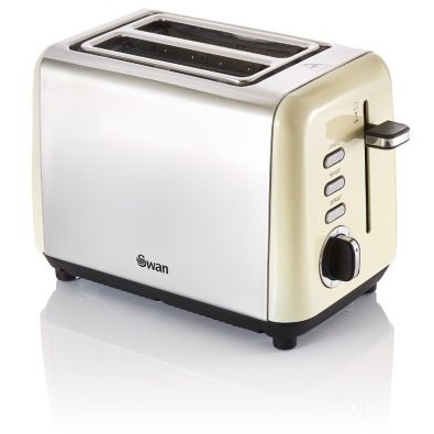 Photos - Toaster SWAN ST14015CN Townhouse 2 Slice  - Stainless Steel / Cream In stai 