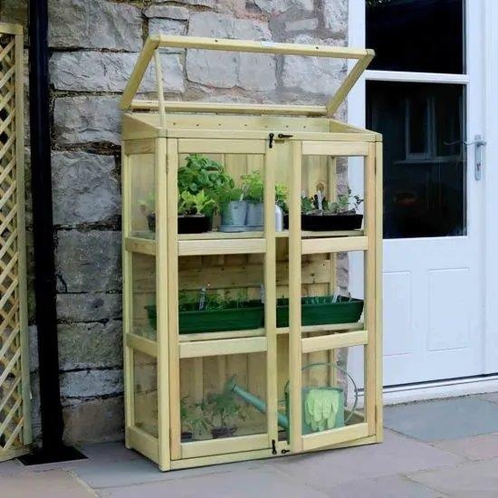 Zest Garden Compact Wooden Botanical Greenhouse