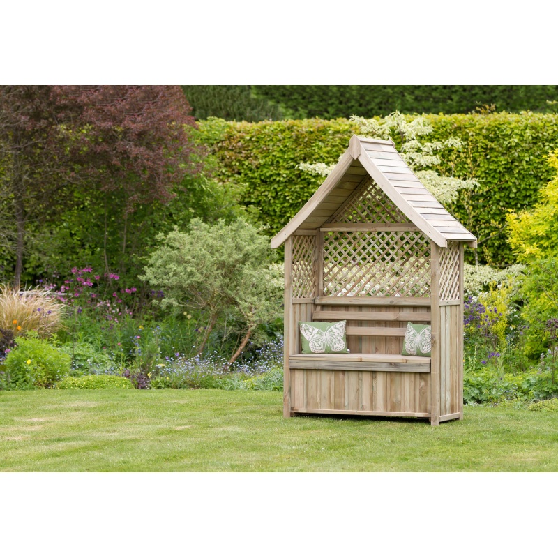 Zest Garden Norfolk Wooden Arbour With Storage Box