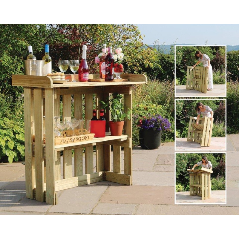 Zest Garden Wooden Folding Bar