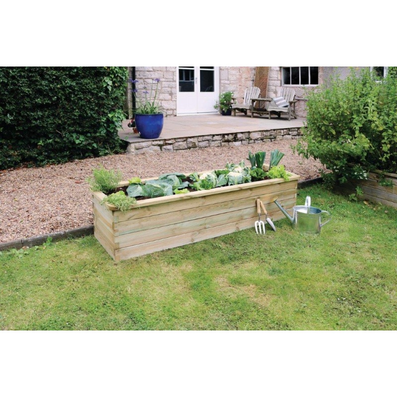 Zest Garden Wooden Narrow Sleeper Raised Bed