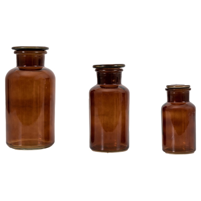 Apotheca Jar Set Of 3 - Brown