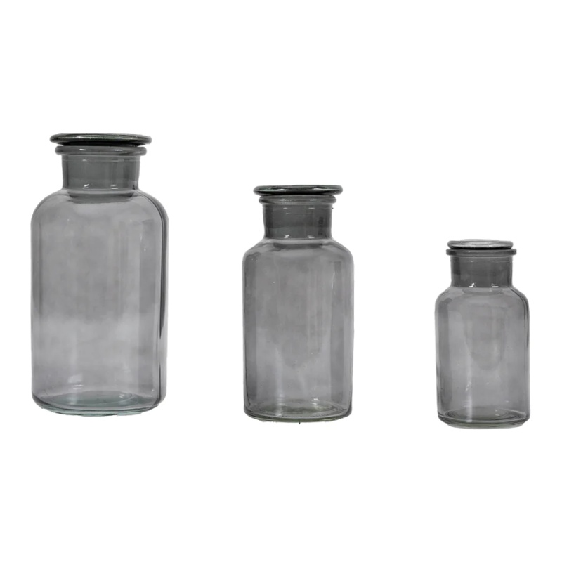 Apotheca Jar Set Of 3 - Smoke