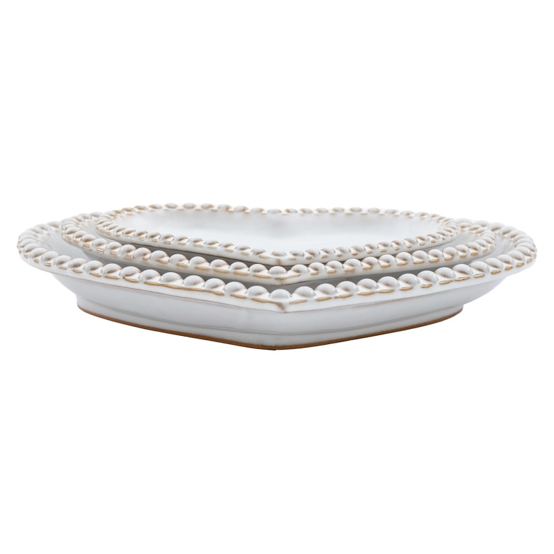 Beaded Heart Plates Set Of 3