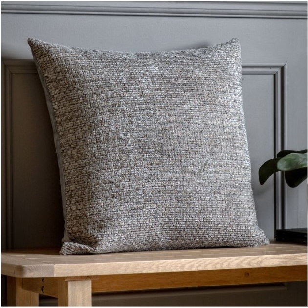 Boucle Natural Filled Cushion - Grey
