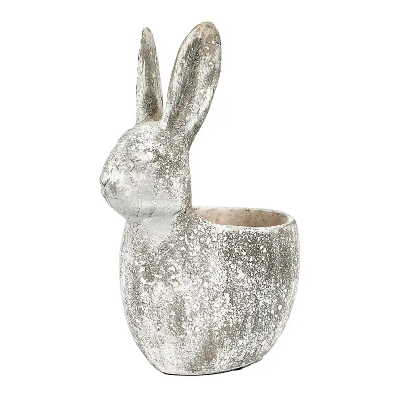 Bunny Large Pot - Distressed White