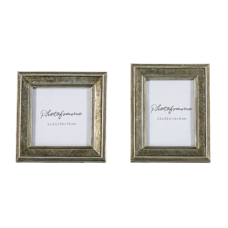 Exbury Set of 2 Mini Photo Frames - Pewter