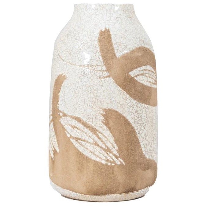 Goya Vase Reactive - White/Brown small