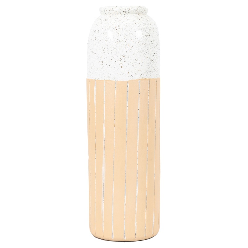 Downtown Holmer Small Earthenware Vase - White/Natural